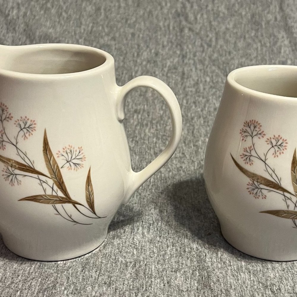 Carefree China Windswept Creamer and Sugar Bowl by Syracuse